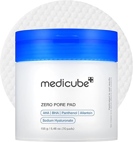 medicube Zero Pore Pads 2.0, Dual-Textured Facial Toner Pads for Exfoliation and Pore Care, 70pads